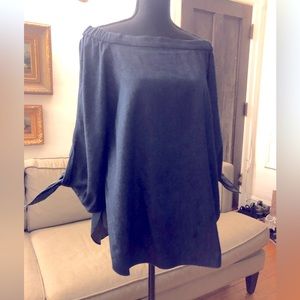 Tibi off the shoulder denim tunic